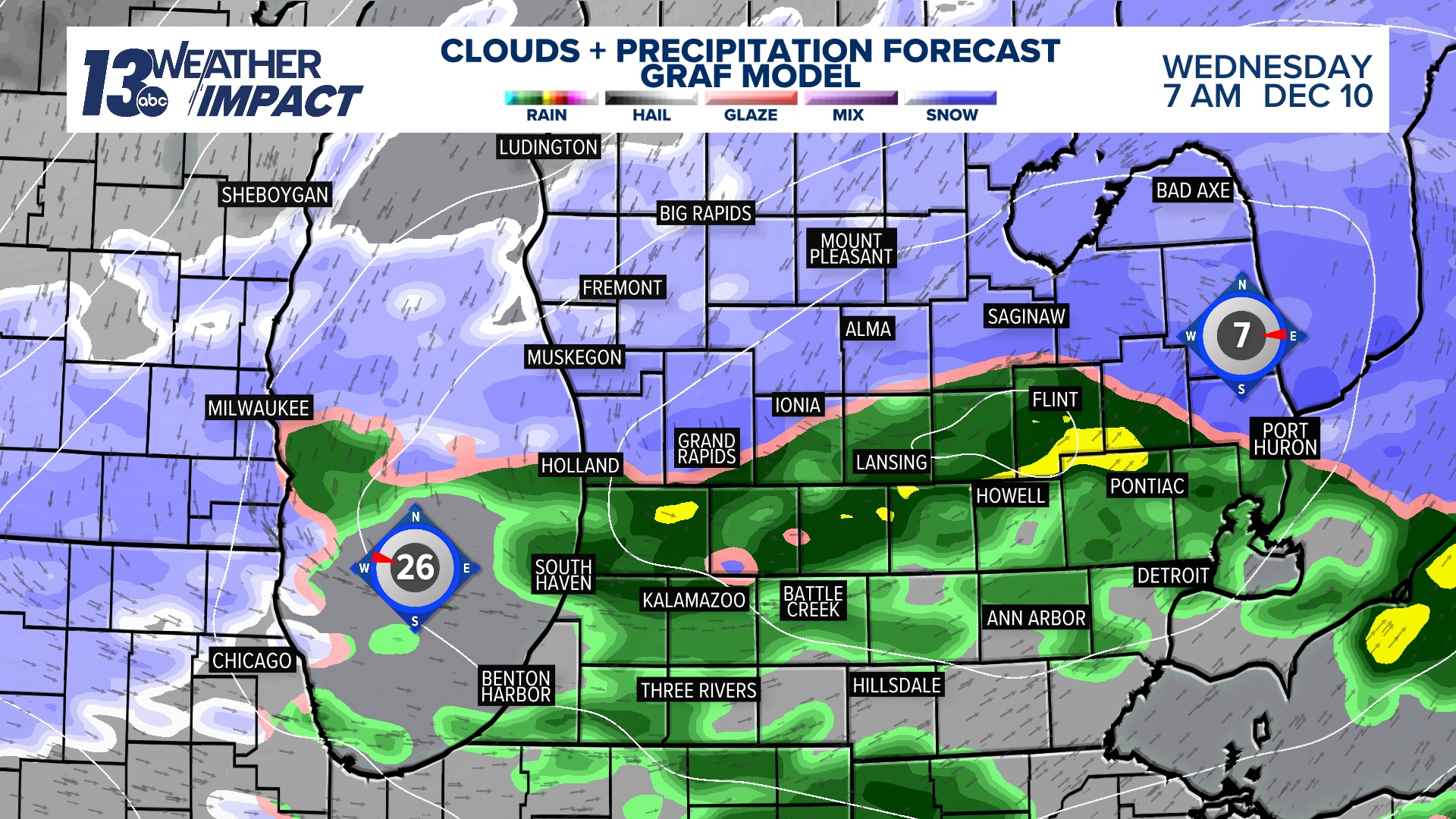 Wet snow, rain to create slushy mess into Wednesday morning | wzzm13.com