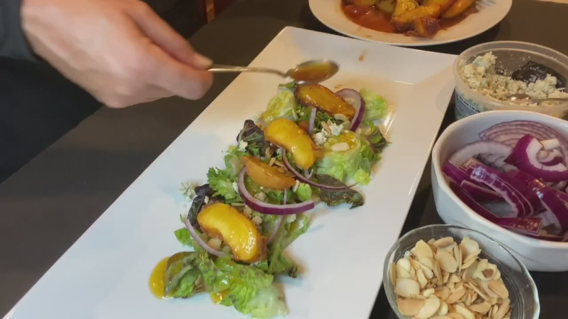 Chef Char shows us how to make a Grilled Peach Salad, perfect for the end of summer.