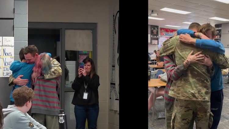 Watch this Michigan military dad surprise his kids at school after overseas deployment