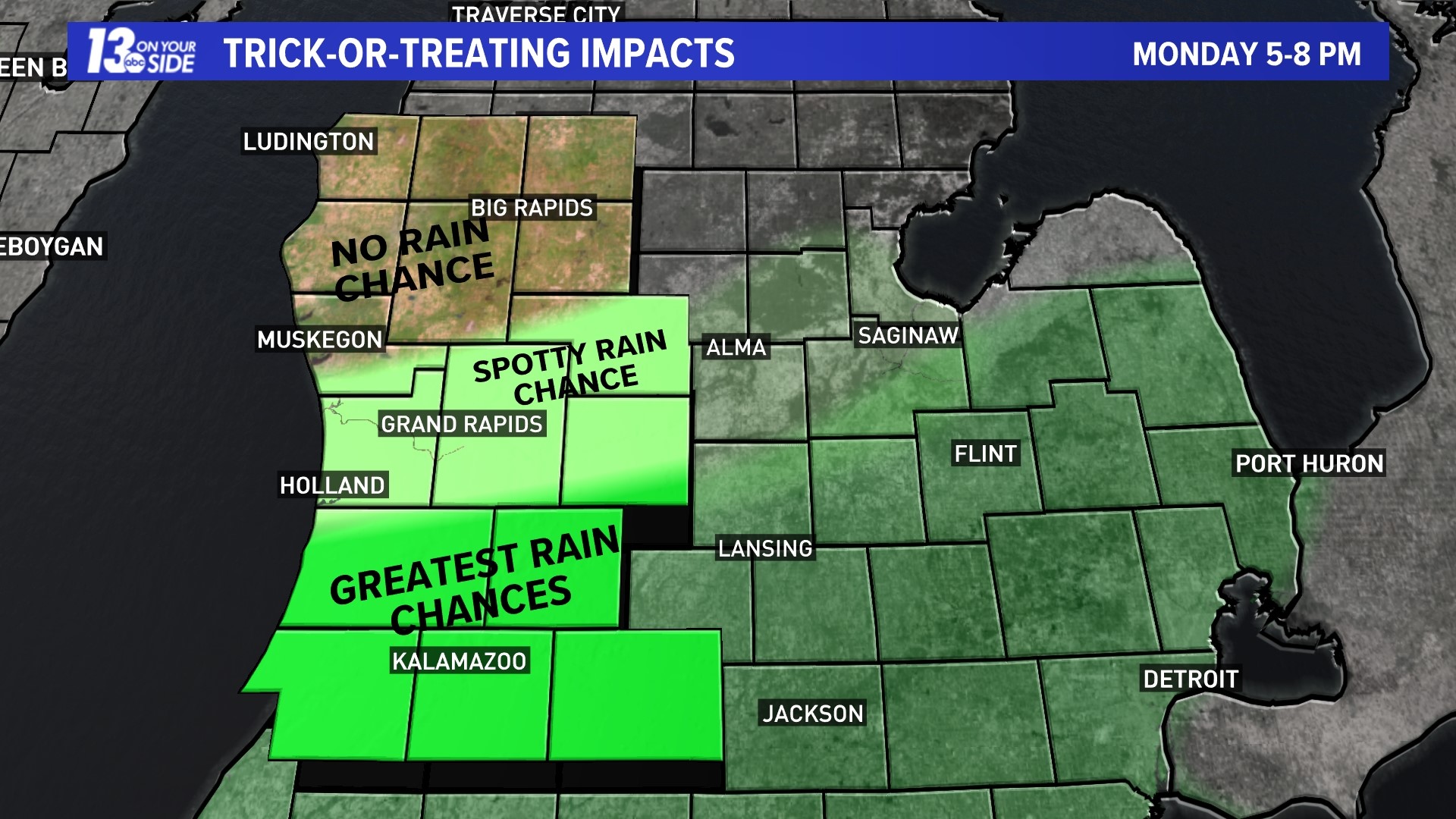 Trick-or-Treating Forecast: rain chances nearby; most will be dry ...