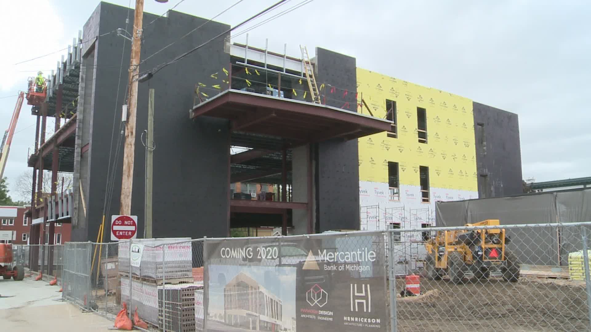 The $5 million, multi-use building will be completed early next year.