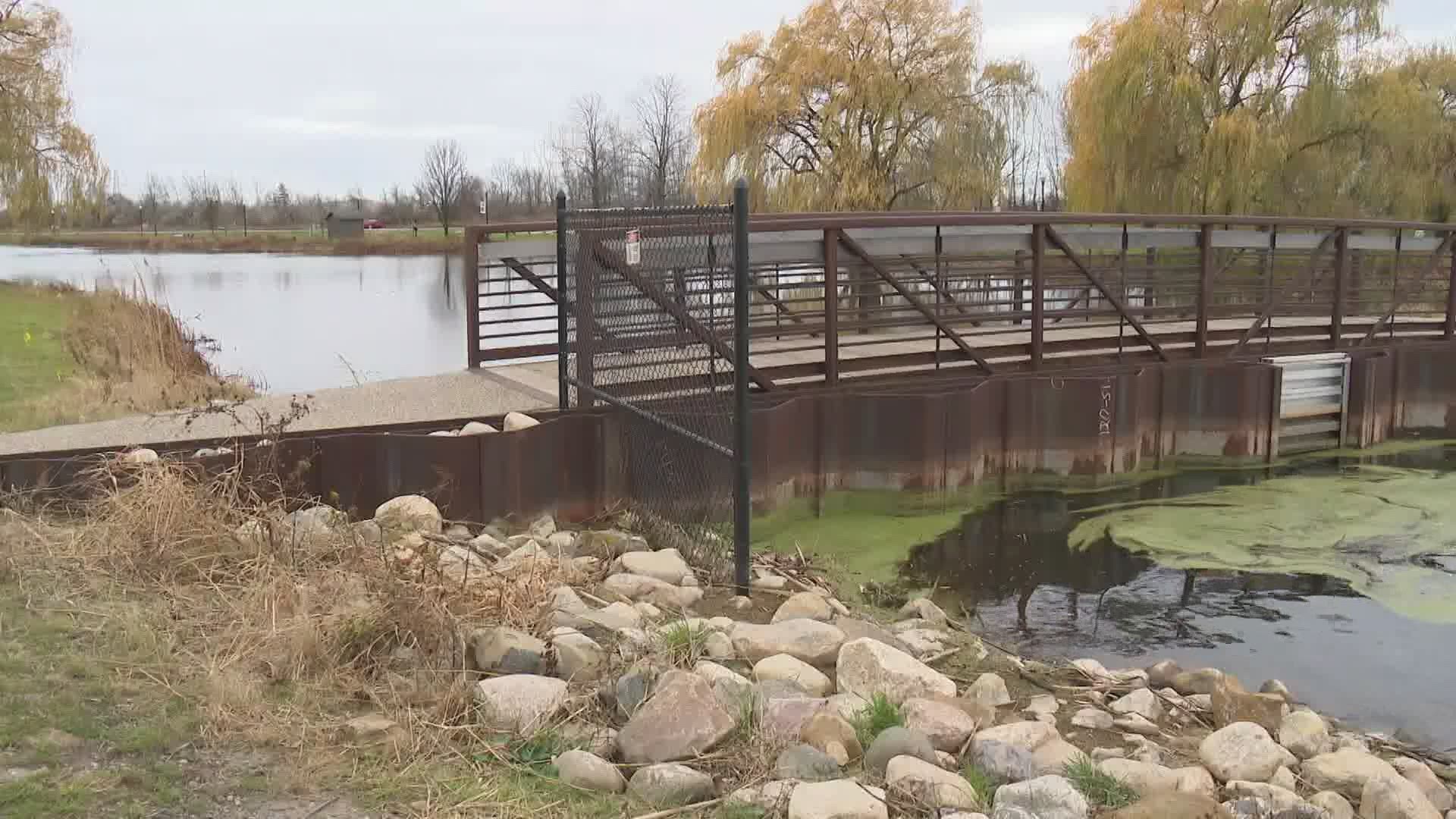 For years the Muskegon River flooded Muskegon County's Veteran's Memorial Park. But tonight... most of the park is dry.