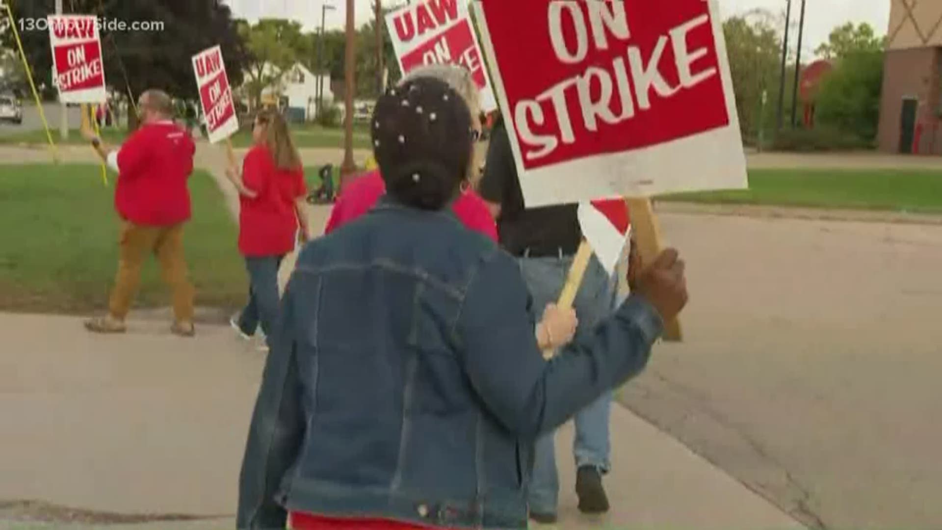 UAW members on strike have received support from a number of people, but that included teachers from all over the state who joined picket lines Monday.