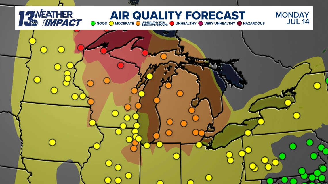 Canadian wildfire smoke worsens air quality | wzzm13.com