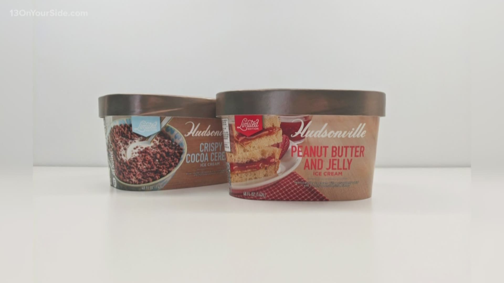 It's never too cold for ice cream. Hudsonville has released some new limited edition flavors: Crispy Cocoa Cereal and Peanut Butter and Jelly.