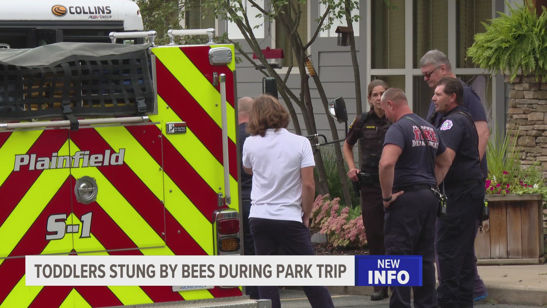 Officials with the Kent County Sheriff's Office say 13 toddlers were stung by bees after a trip to the park on Friday.