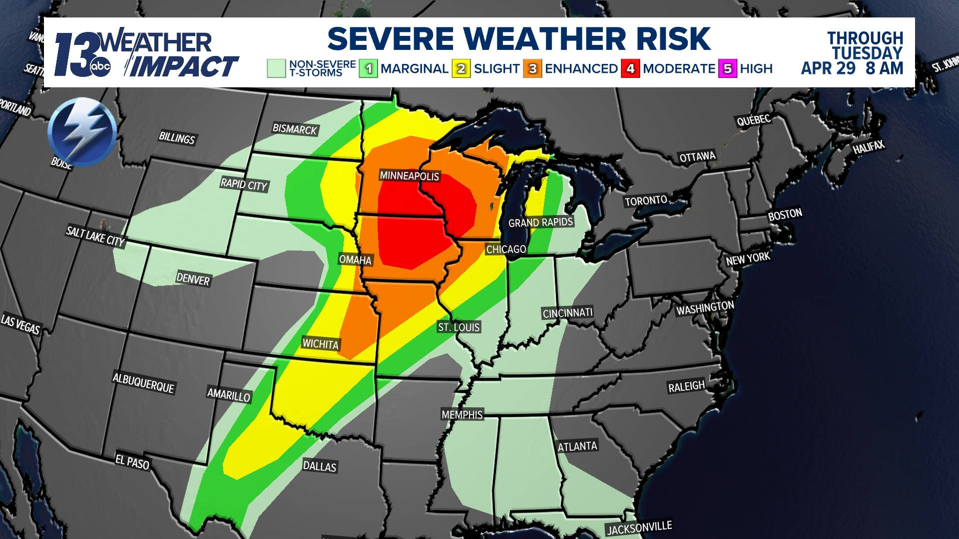 Strong to severe thunderstorms threaten West Michigan Tuesday | wzzm13.com