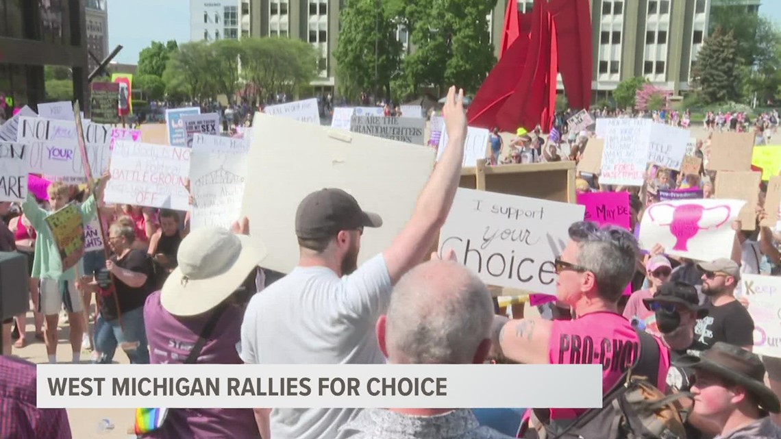 Activists rally for abortion rights in West Michigan
