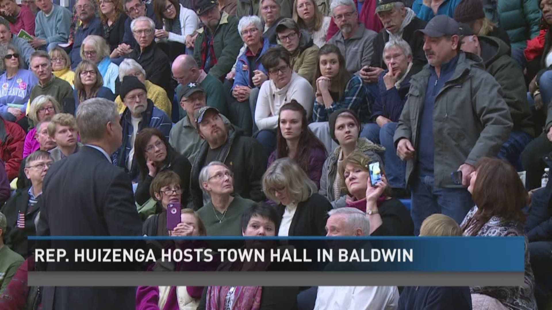 It was a full house for a town hall in Baldwin today as Republican Congressman Bill Huizenga took questions from a lively crowd.