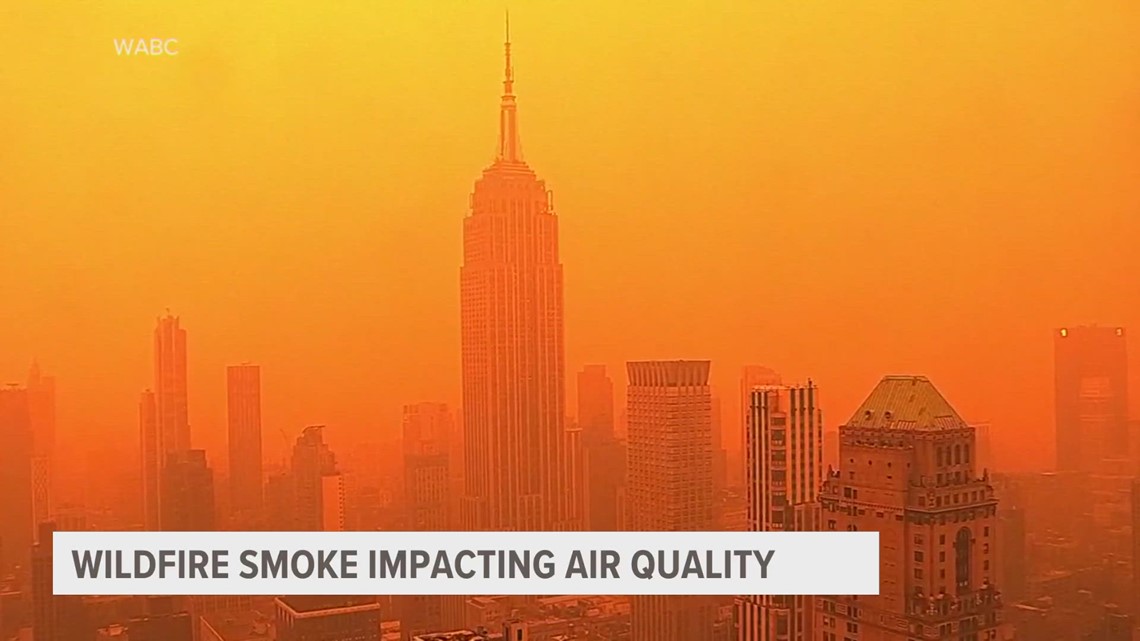 Wildfire smoke impacting air quality in West Michigan