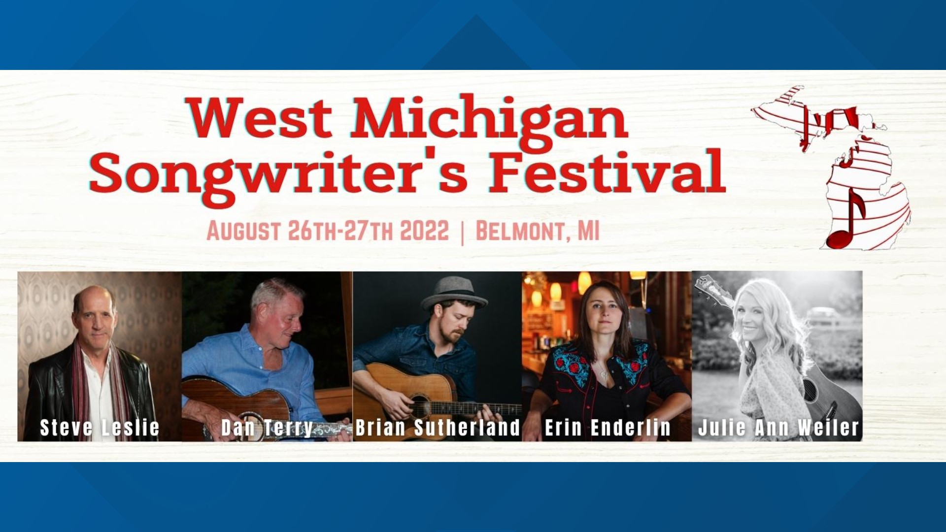 Along with two nights of performances, attendees can participate in a songwriting workshop on Saturday afternoon.