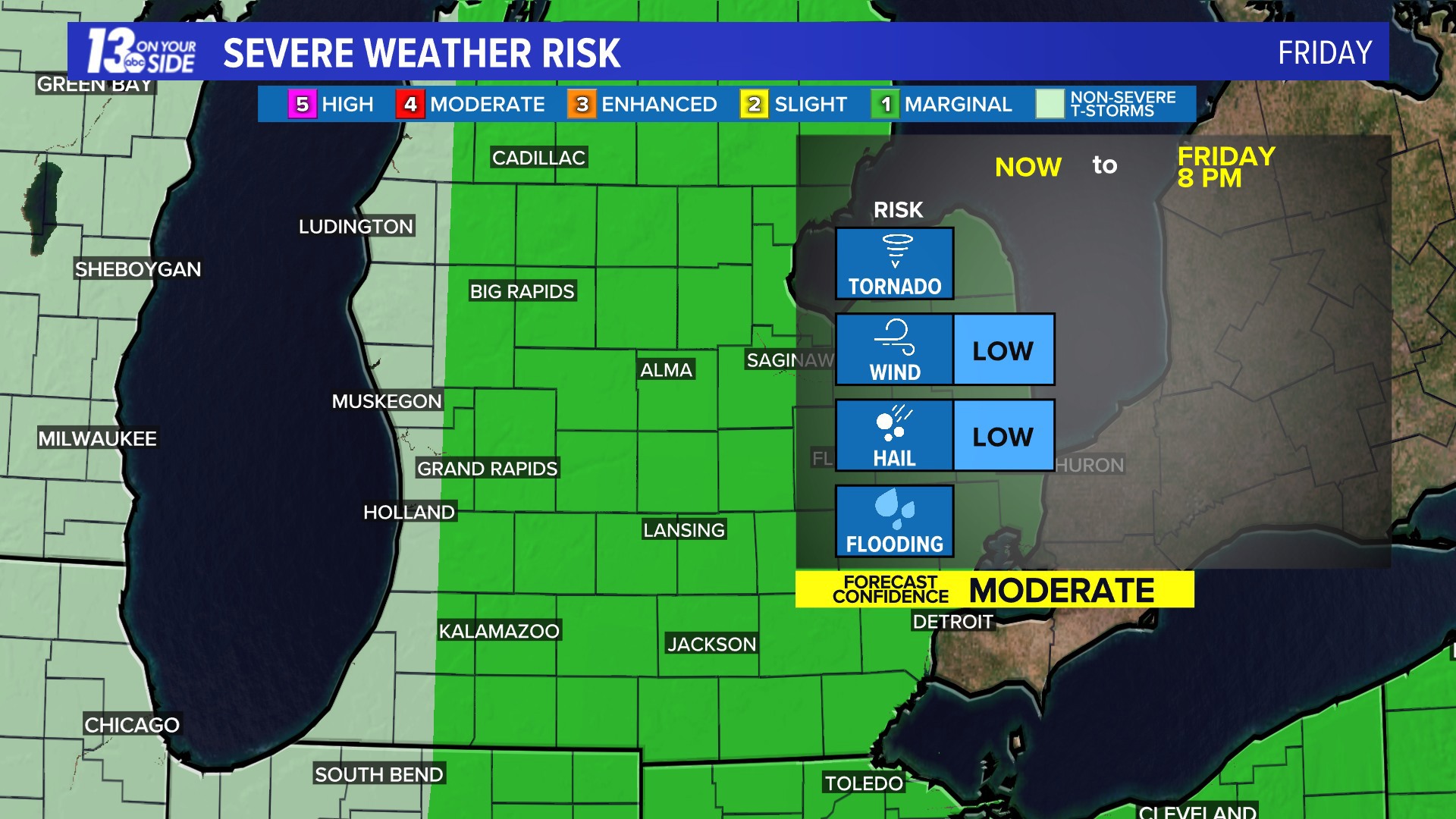Showers, thunderstorms possible in West Michigan Friday