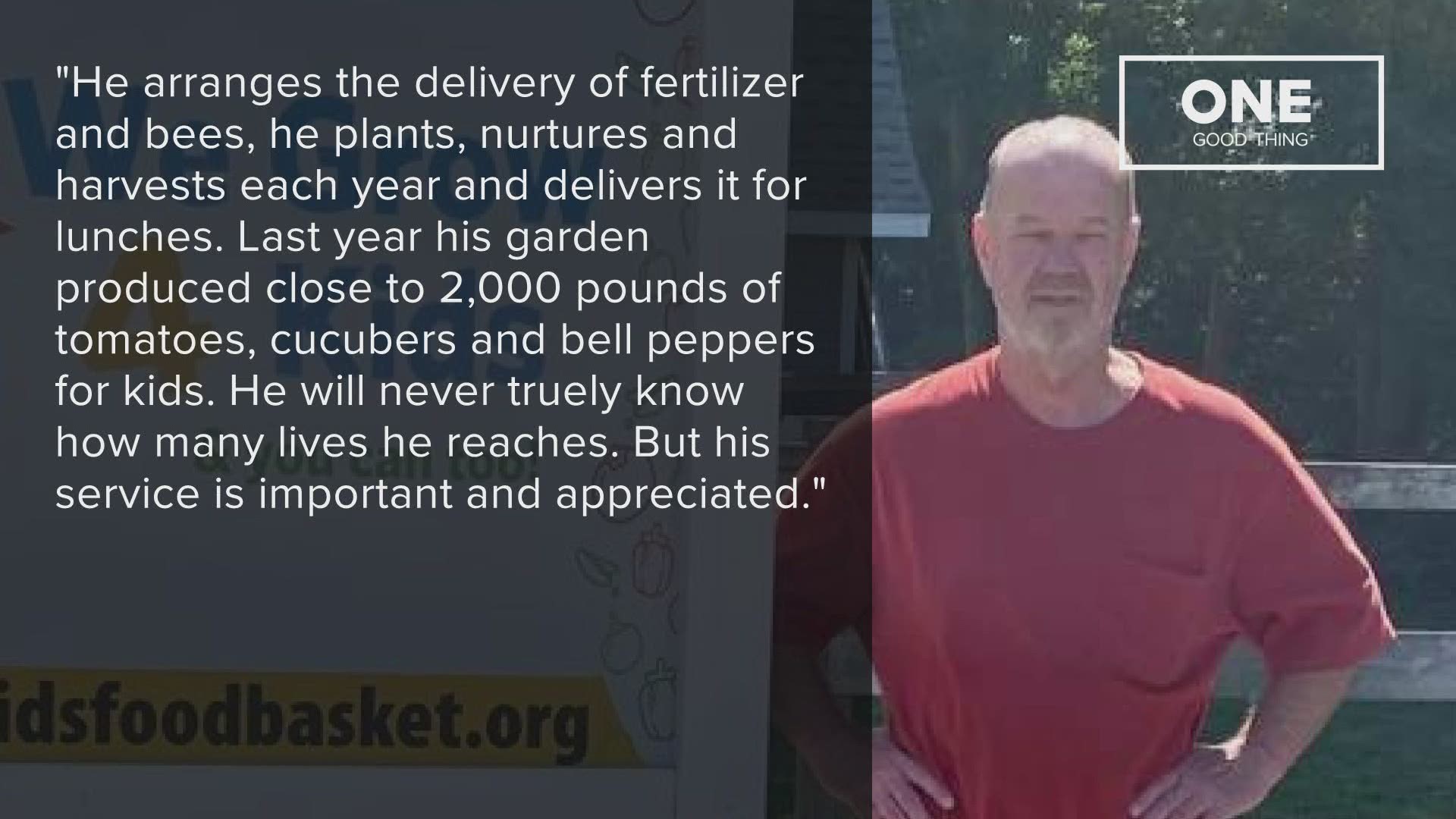 Mike Friday maintains a garden to help supply Kids Food Basket.