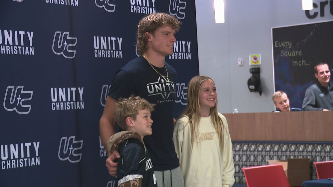 Unity Christian grad Isaac TeSlaa stops by high school ahead of NFL Draft