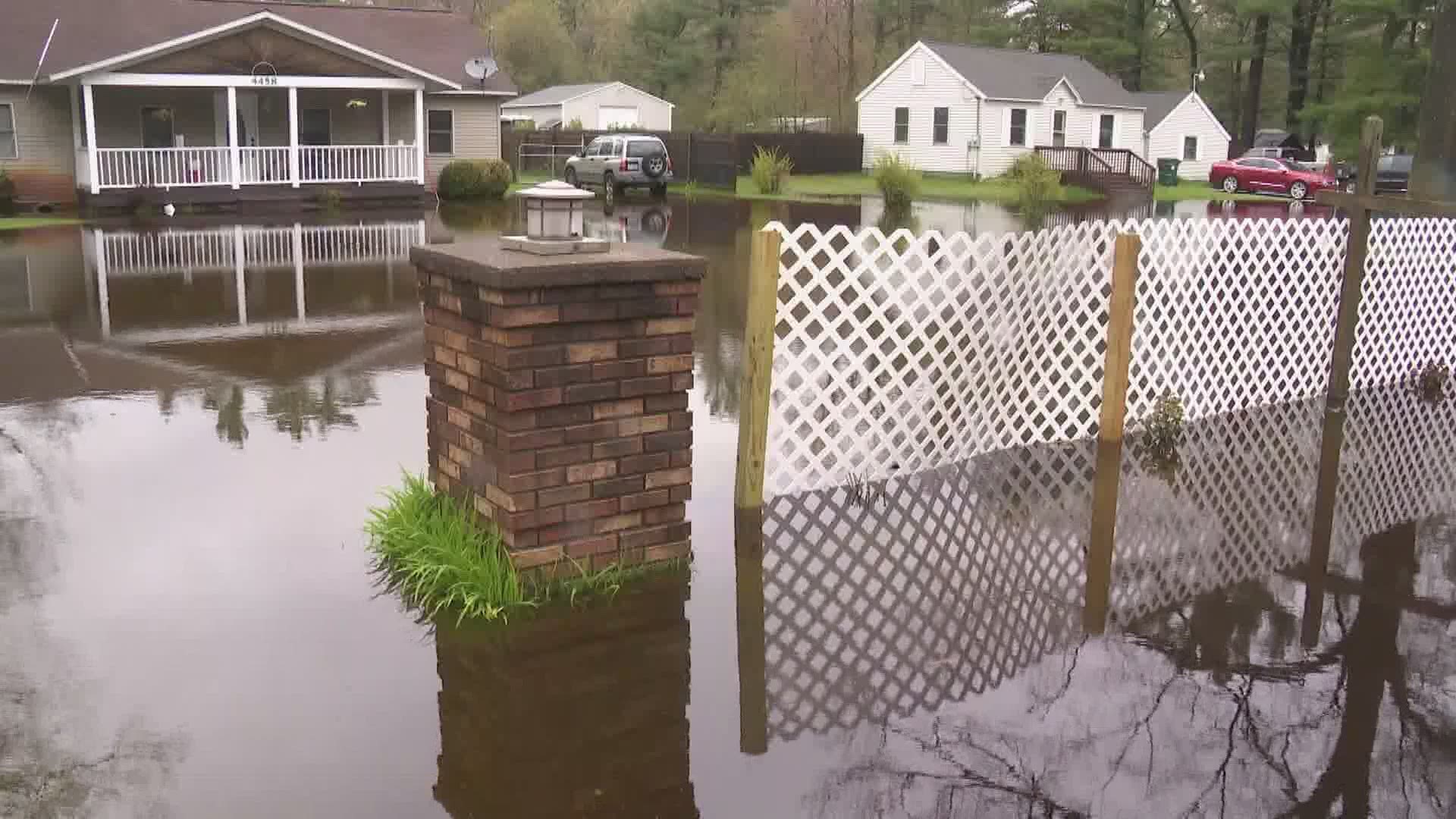 There is still flooding of roads, basements and homes in low lying areas.