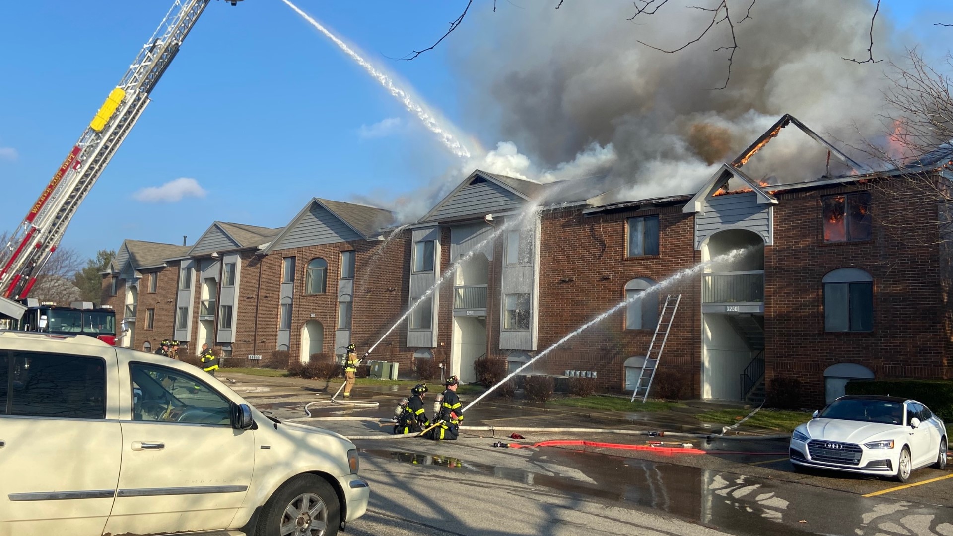 No injuries reported after massive fire at Walker apartment