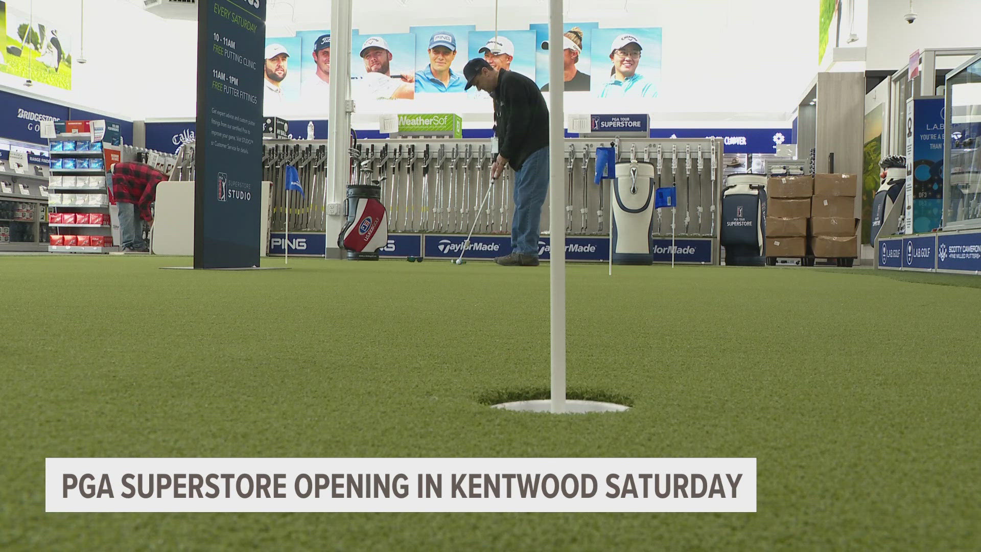 The sales manager said the store caters to all levels of golfers and is offering $30,000 worth of product giveaways. 