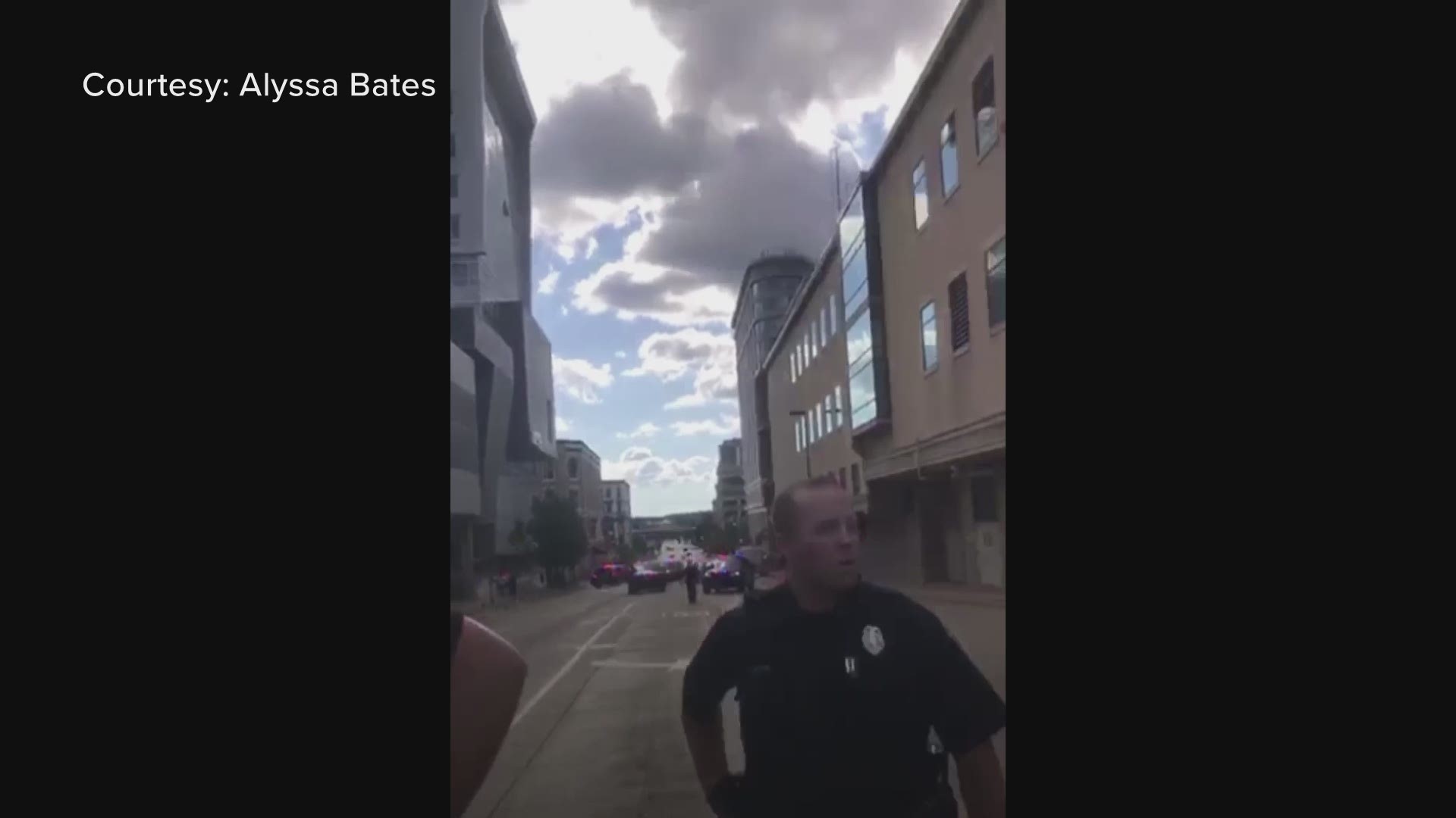 Alyssa Bates, founder of Justice for Black Lives, said she was pushed several times by a Grand Rapids Police officer.