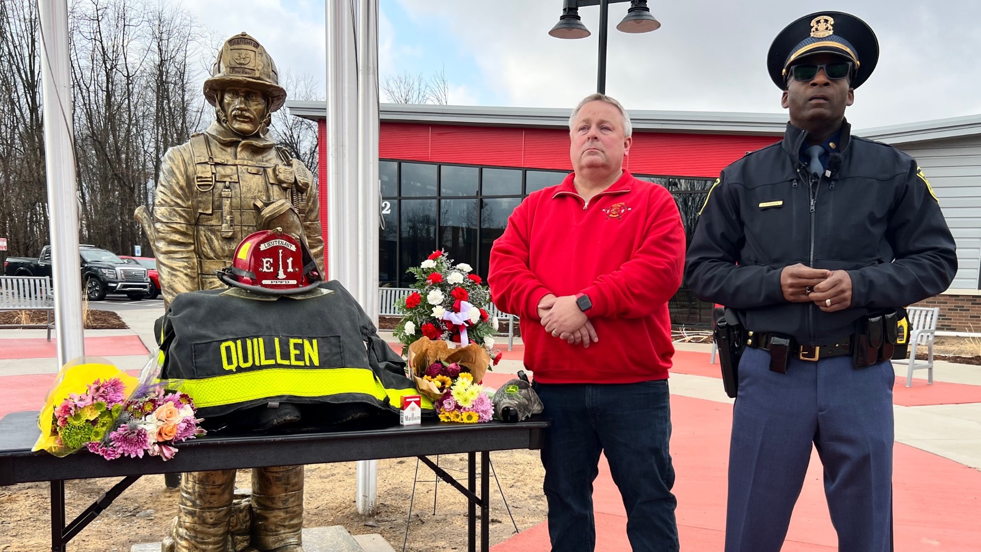 The firefighter has been identified as Ethan Quillen, a husband and father of one who had been volunteering at the station since 2019.