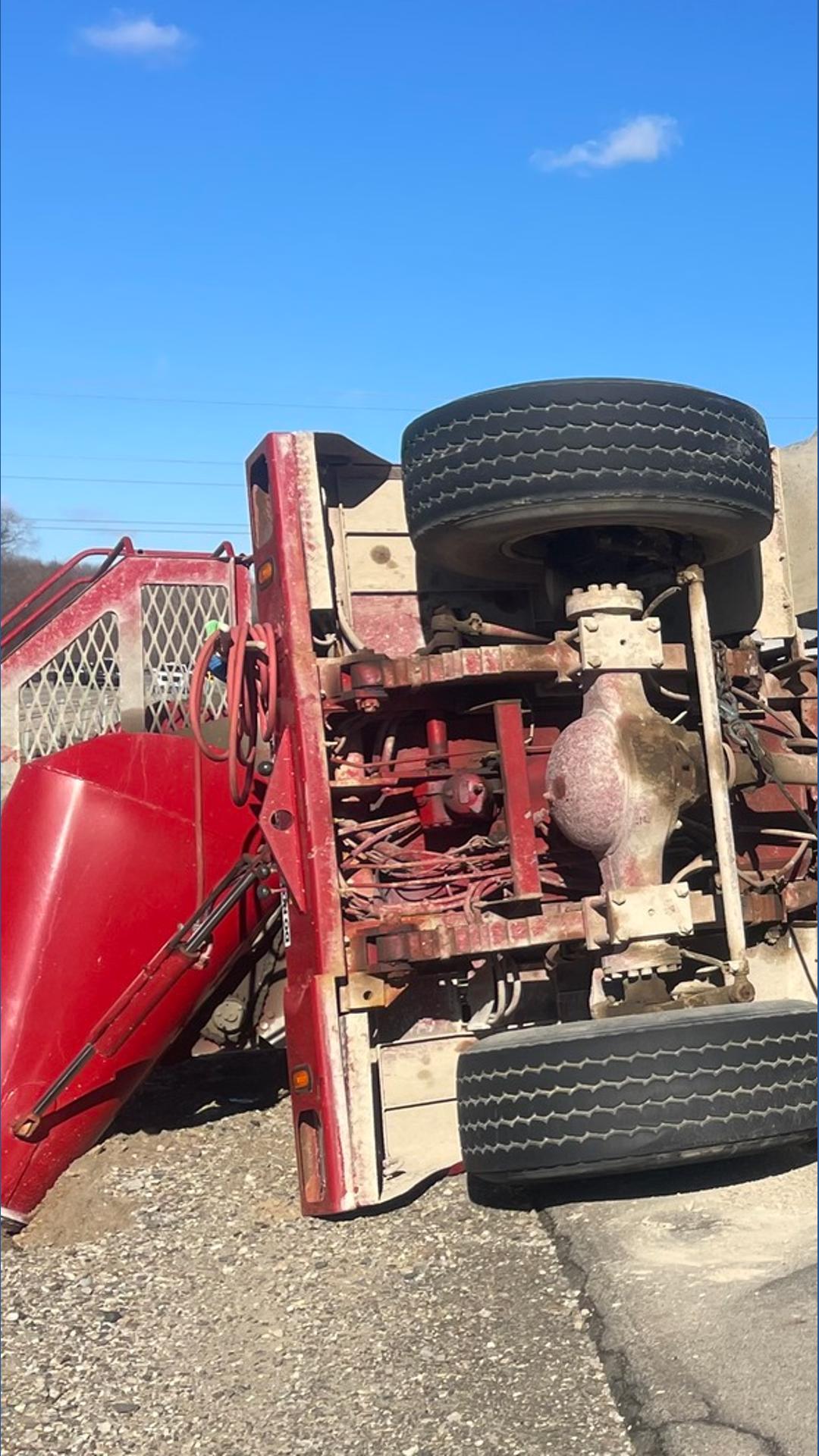 Minor injuries reported after cement truck loses control, crashes on US ...