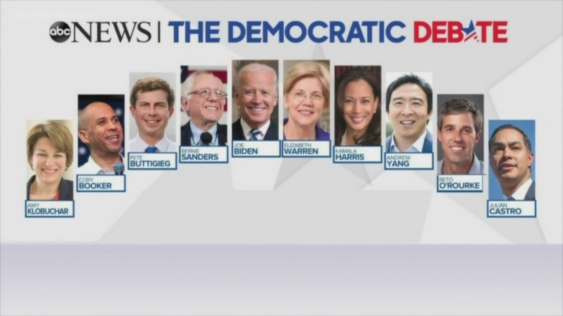 10 Democratic presidential candidates gather on one stage for the first time.