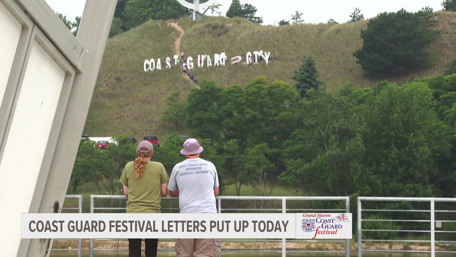 In preparation for Coast Guard festival, Grand Haven has put the letters up on Dewey Hill and Grand Armory has made a special beer in honor of the former director.