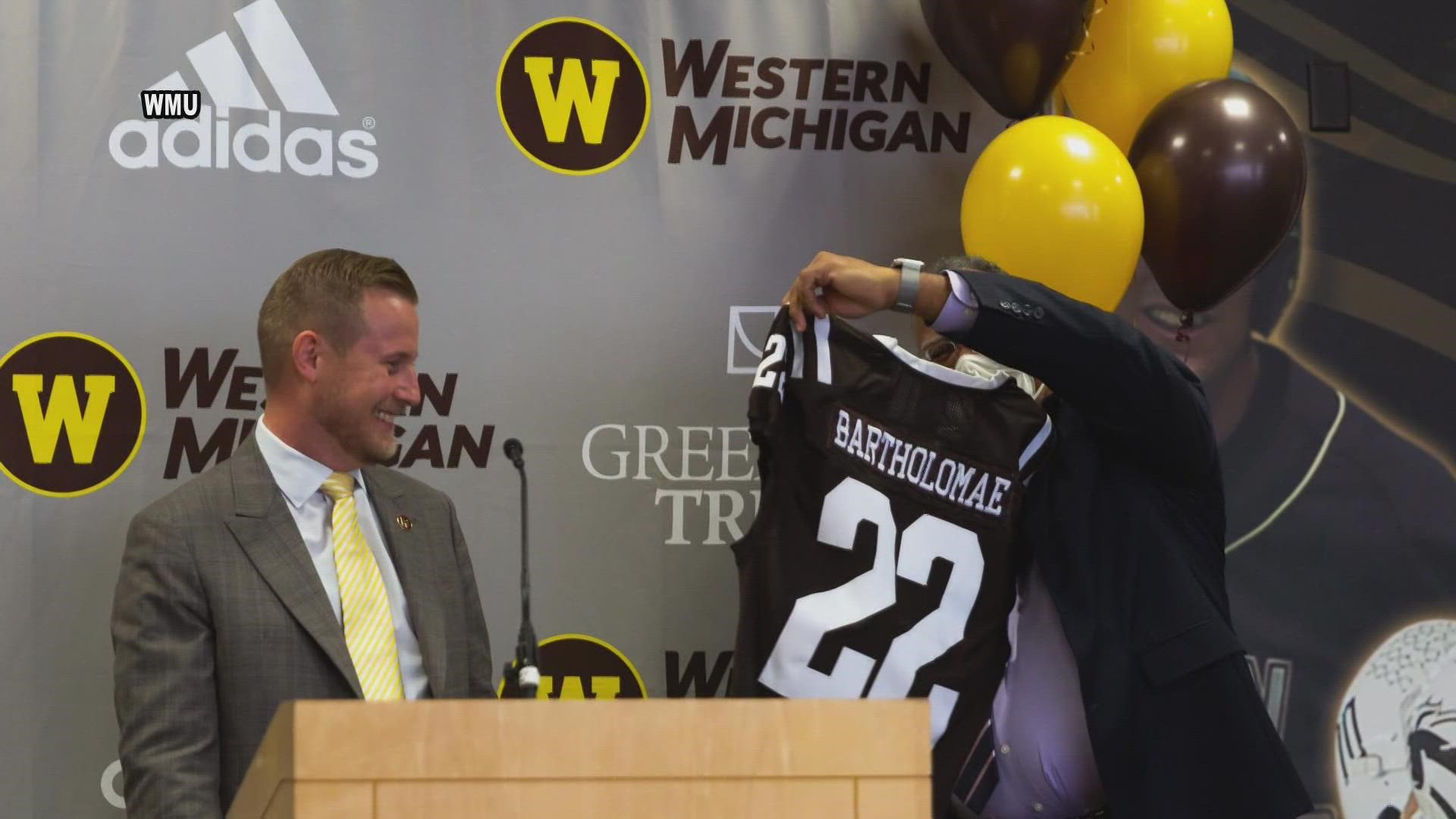 Dan Bartholomae met the media at a press conference Thursday morning in Kalamazoo.