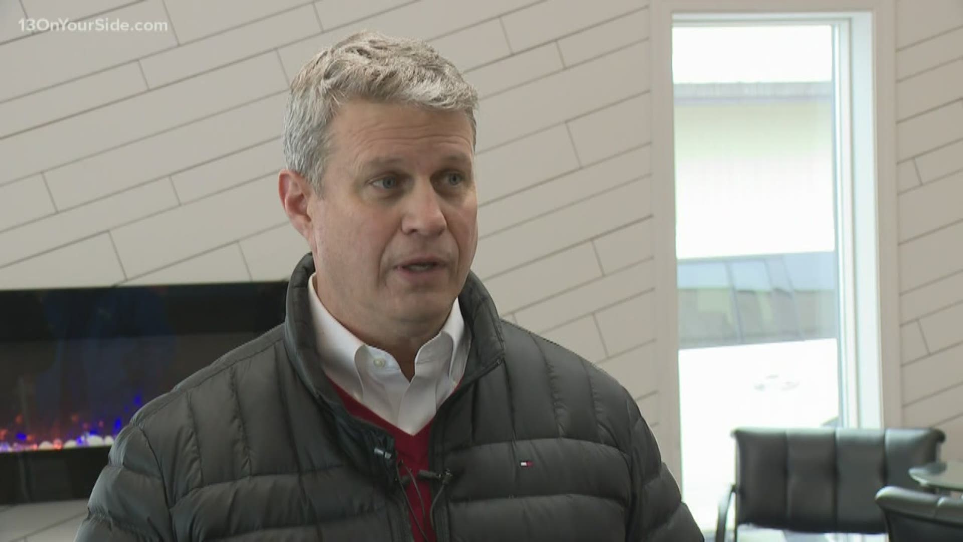 Friday's shoreline flight gave U.S. Rep. Bill Huizenga, R-Zeeland, a close look at damage from erosion and infrastructure threatened by high water.